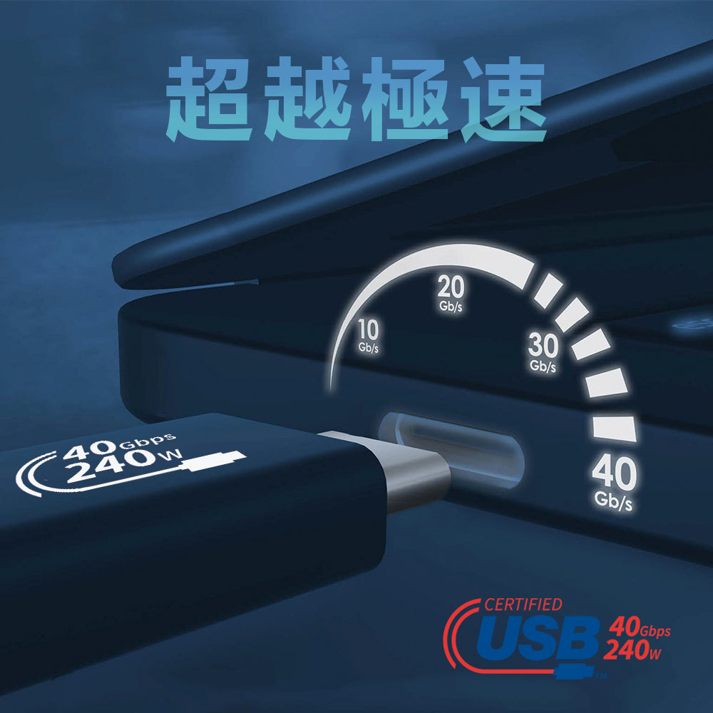 USB-IF 認證 USB4 Gen3 高速傳輸線